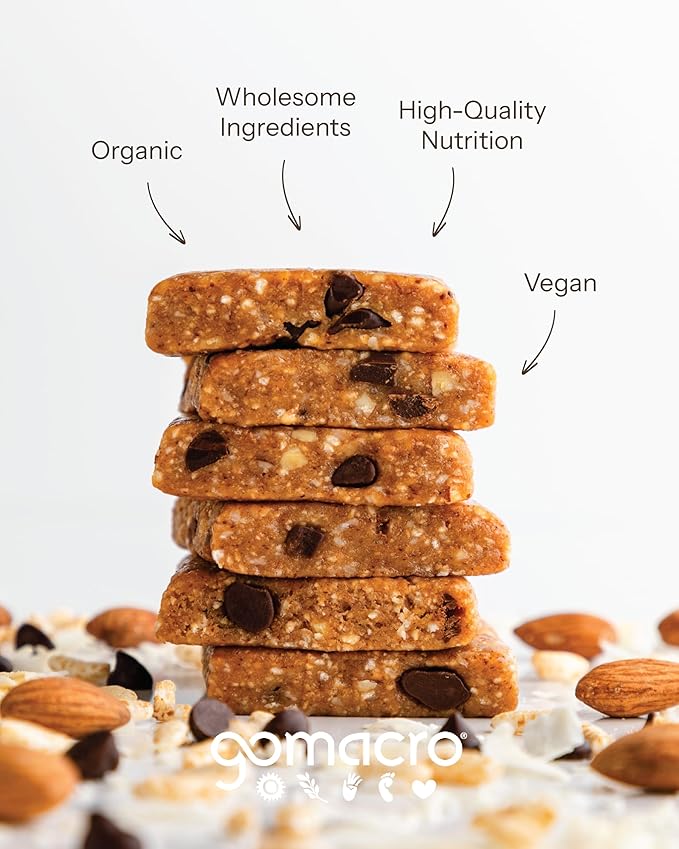 GoMacro MacroBar Organic Vegan Protein Bars - Coconut + Almond Butter + Chocolate Chips (2.3 Ounce