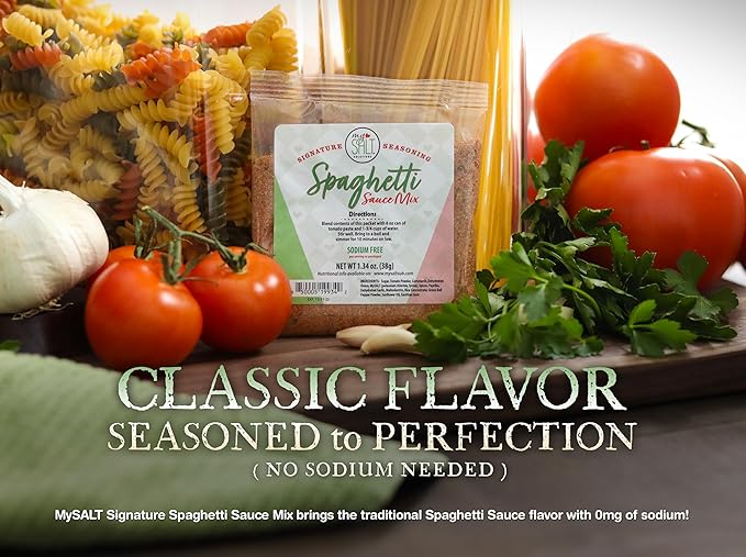 MySALT Spaghetti Sauce Mix 3 Pack – Sodium Free Seasoning for Classic Spaghetti Night – Easy Low