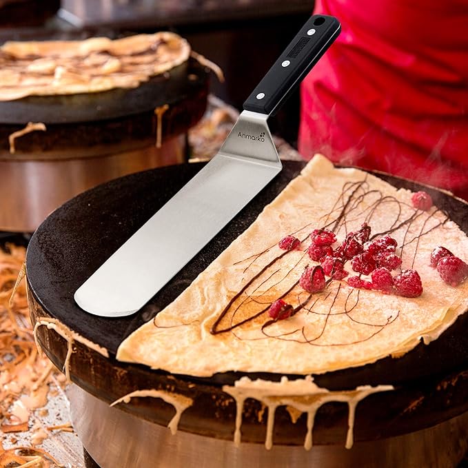 Anmarko Grill Spatula Set - Long Metal Spatula Spatula - Griddle Scraper and Pancake Flipper or