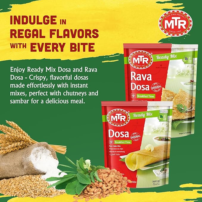 MTR Instant Assorted Mix - Ready to Cook Authentic Indian Breakfast, Lunch, Dinner or Snack Meal