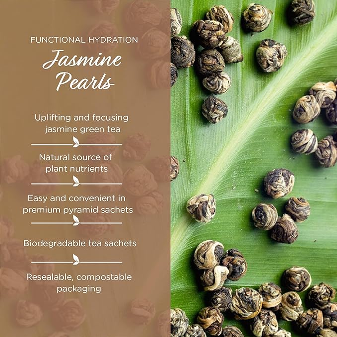 The Tea Spot Jasmine Pearls Green Tea | High-grade Jasmine infused Green Tea Pearls from Fujian |