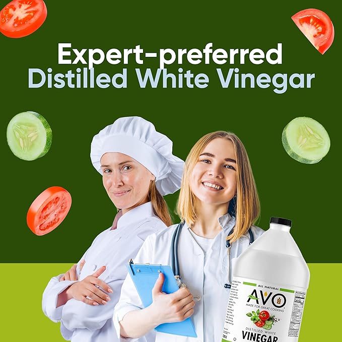 AVO 1 Gallon (128 oz) Pure Natural Distilled White Vinegar - 5% Acidity