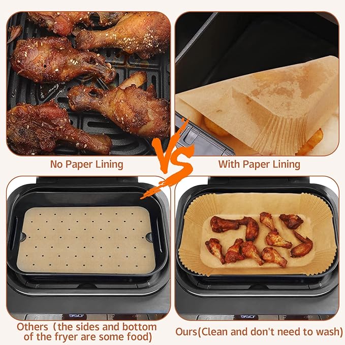 Ninja Smart XL Air Fryer Liners - 120 Pcs Disposable Parchment Paper Rectangular For Ninja Foodi