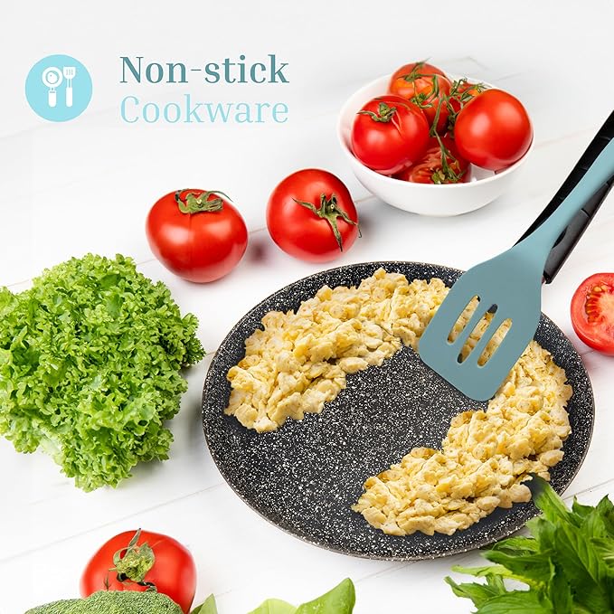 Silicone Slotted Turner Set – 2-Piece Set of Turner Spatulas for Eggs and Pancakes – Kitchen Tools