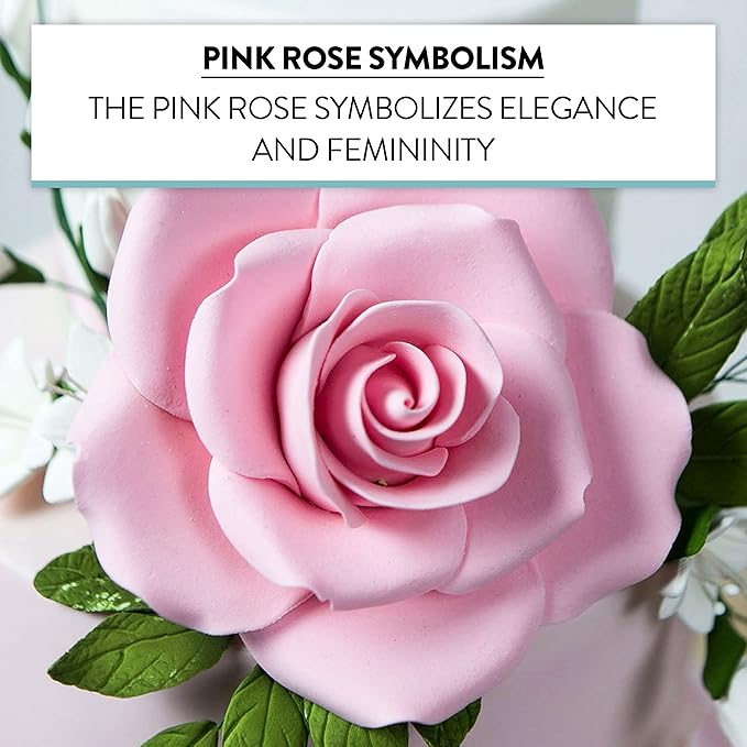 Global Sugar Art Rose Jumbo Sugar Cake Flowers Pink, 5 Count