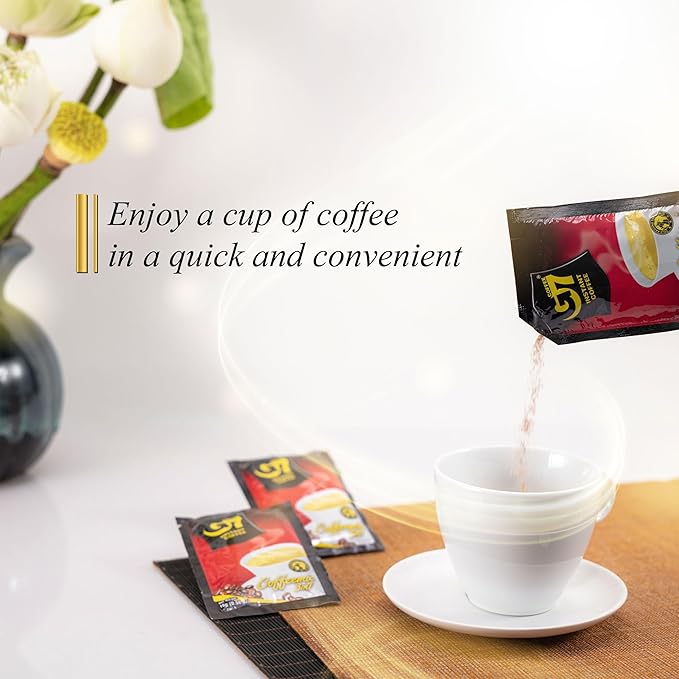 Trung Nguyen G7 Instant Coffee - 3-in-1 Roasted Ground Blend with Creamer & Sugar, Vietnamese