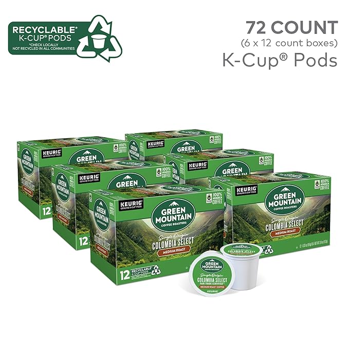 Green Mountain Coffee Roasters Colombia Select Keurig Single-Serve K-Cup Pods, Medium Roast Coffee