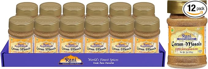 Rani Garam Masala Indian 11-Spice Blend 3oz (85g) PET Jar, Pack of 12 ~ All Natural, Salt-Free |