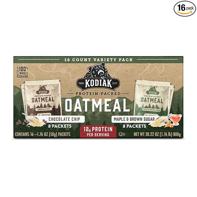 Kodiak Cakes Instant Oatmeal Packets - High Protein - 100% Whole Grains Breakfast Food - Maple &