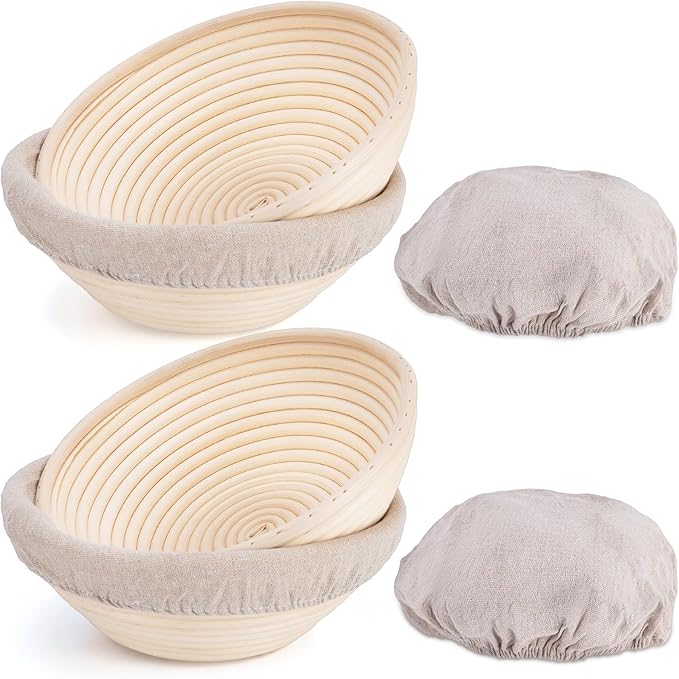 Banneton Bread Proofing Basket, Sourdough Banneton Basket, 9 inch Round Banton Proofing Baskets