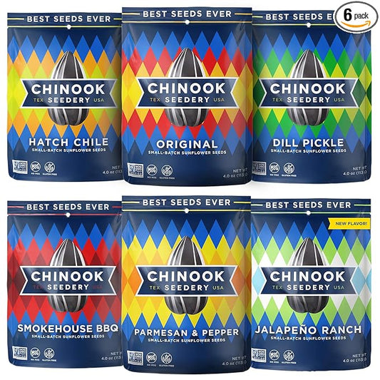 Chinook Seedery Roasted Jumbo Sunflower Seeds - Keto Snacks Sampler - Best For Snack Packs - Gluten