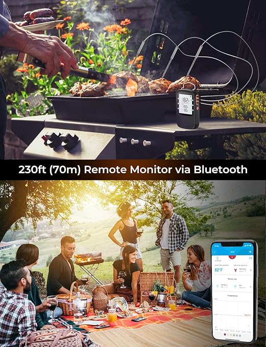 Govee Bluetooth Meat Thermometer, Wireless Meat Thermometer for Smoker Oven, Digital Grill