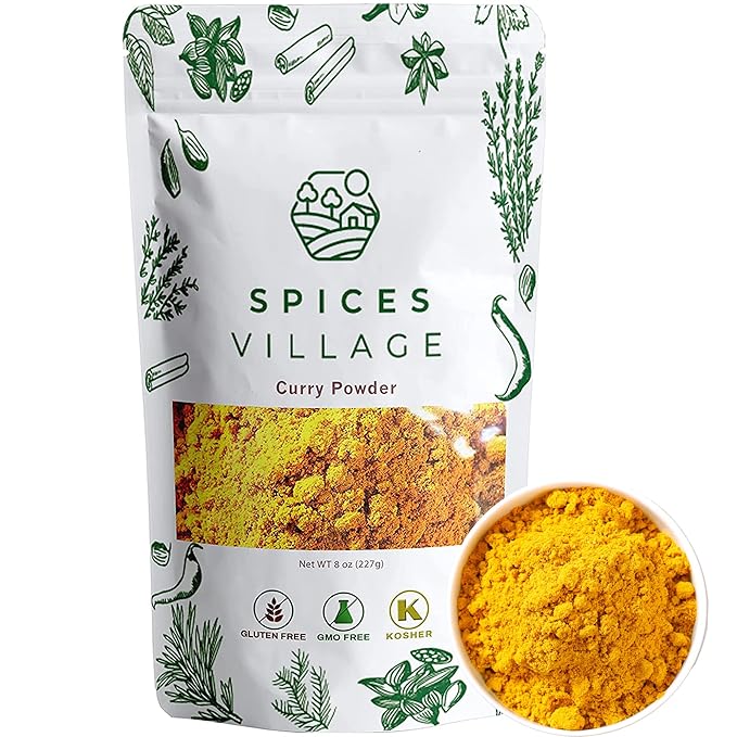 SPICES VILLAGE Yellow Indian Curry Powder, Curry Spice for Cooking, 8 oz, Natural Medium Madras