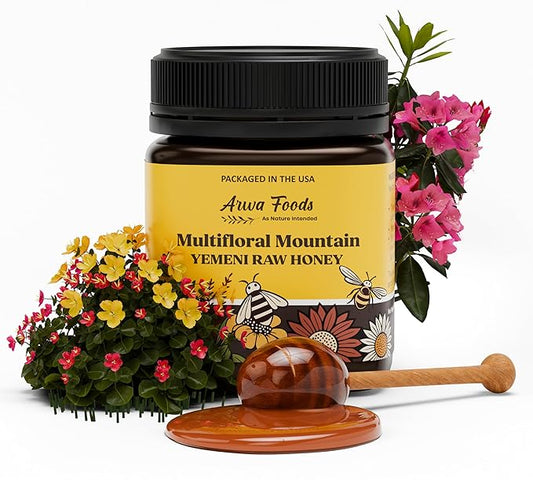 Arwa Foods Multifloral Mountain Yemeni Raw Honey - Royal Yemeni Raw Organic honey from Wadi of