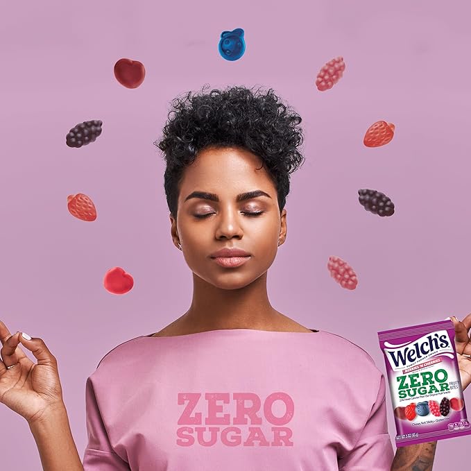 Welch's Zero Sugar Fruity Bites, Berries 'n Cherries Snack Box, Gluten Free & Sugar Free Snacks