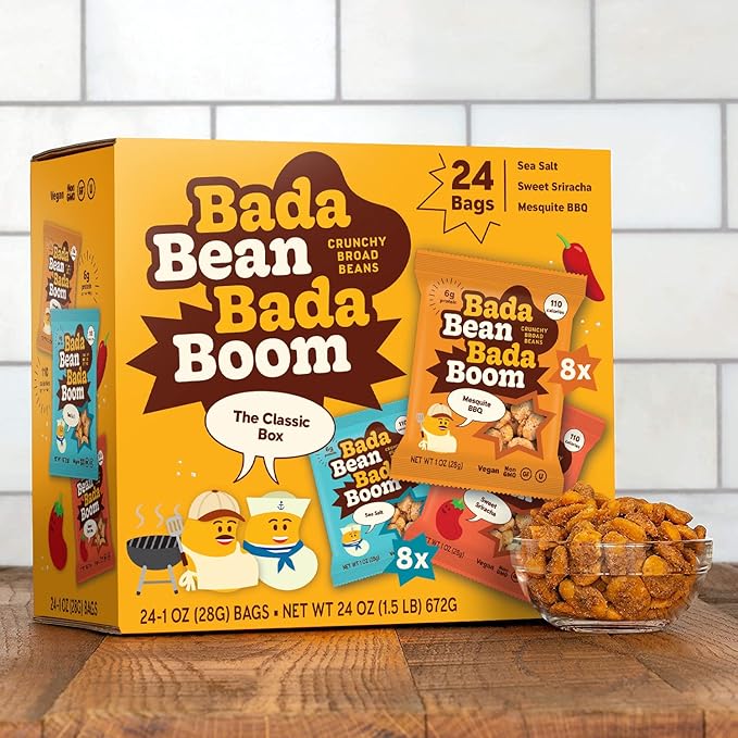 Bada Bean Bada Boom Plant-Based Protein, Gluten Free, Vegan, Crunchy Roasted Broad (Fava) Bean