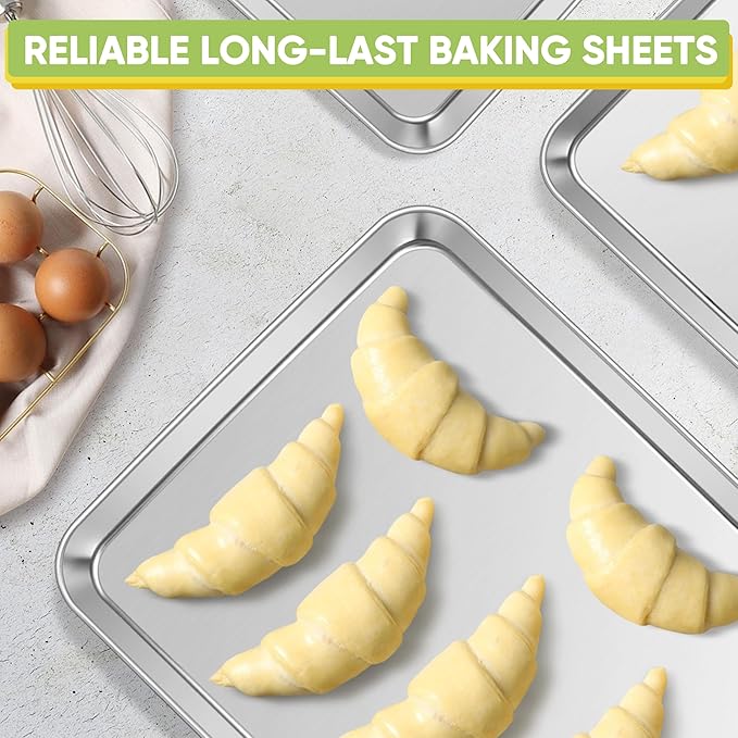 TeamFar Stainless Steel Baking Sheet, 20’’ x 14’’ Large Baking Sheet Pan Bakeware Set Cookie Sheets