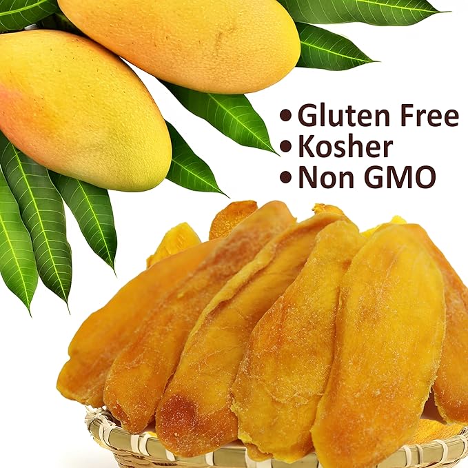 Anna and Sarah Extra Low Sugar Added Dried Mango Slices 80 Oz - Delicious Texture Soft & Juicy
