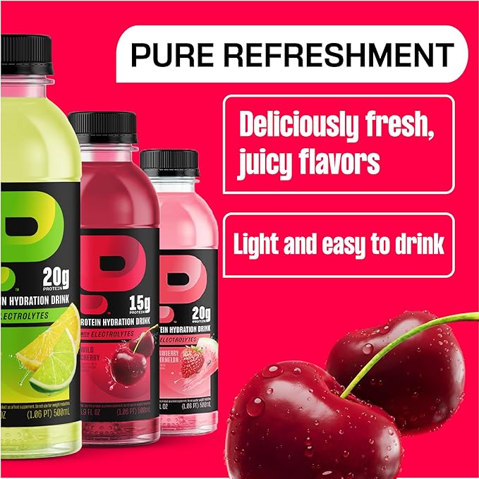 Protein2o Hydration Drink - 2-in-1 Liquid Clear Whey Protein Isolate and Electrolyte Drink - 15g