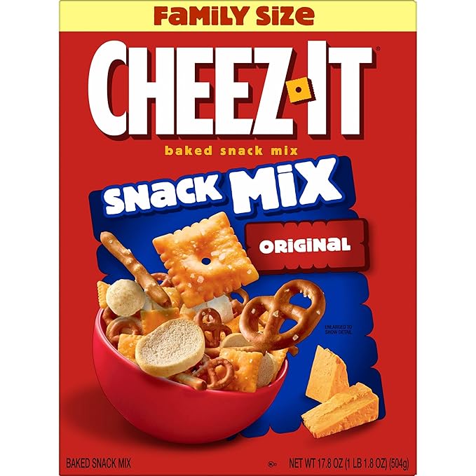 Cheez-It Snack Mix, Lunch Snacks, Family Size, Original, 17.8oz Box (1 Box)