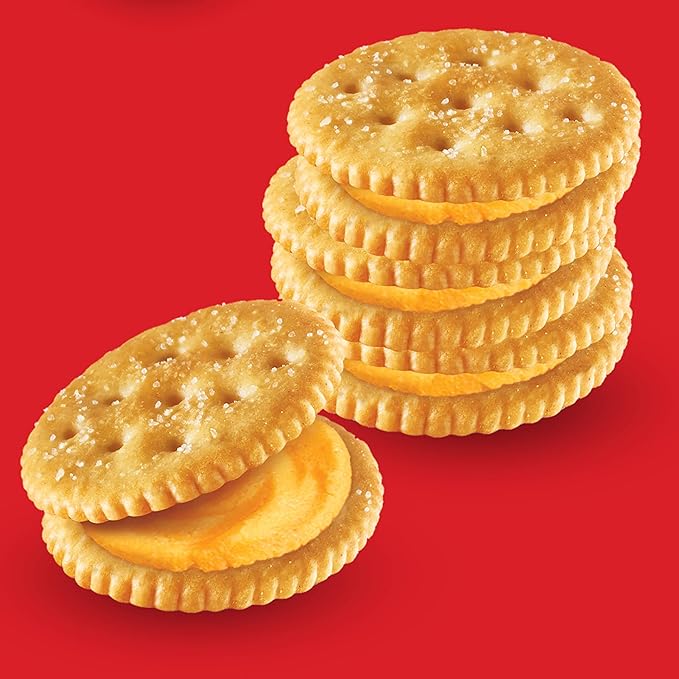 RITZ Cheese Sandwich Crackers, Lunch Snacks, 20 Snack Packs (6 Crackers Per Pack)