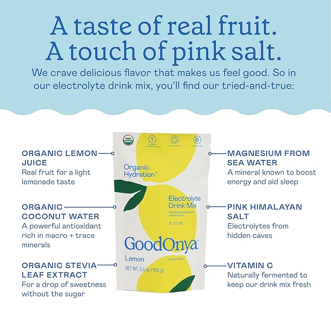 Organic Hydration Electrolyte Drink Mix, Certified Organic Hydration Powder, Non-GMO, Biochecked
