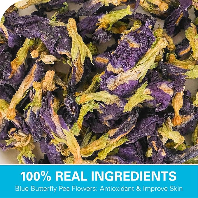 WT WEETEE Butterfly Pea Flower Powder, 100% Natural & Pure from Blue Butterfly Pea Flowers