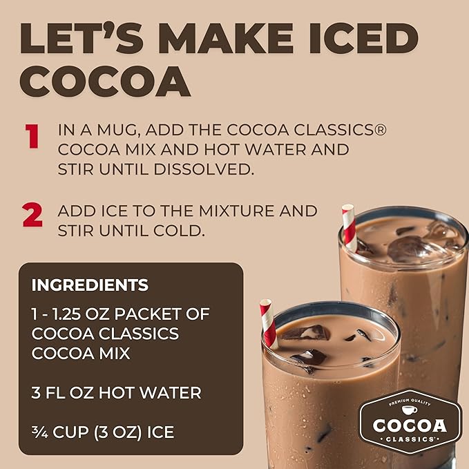 Cocoa Classics Mint Cocoa Mix, Hot Chocolate, Made with Nonfat Milk, Just Add Hot Water, Make Hot