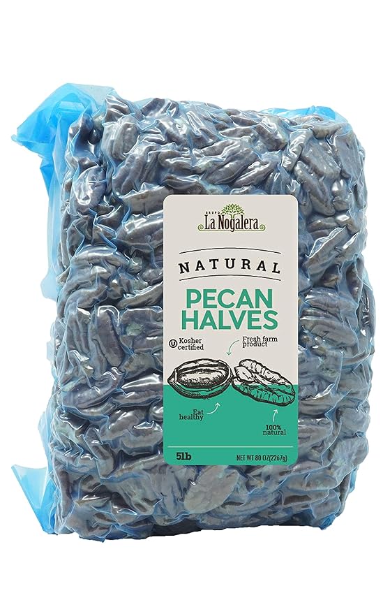 La Nogalera Pecans - Raw pecan nuts, Natural, 5 lbs vacuum sealed bag. They compare to organic, NO