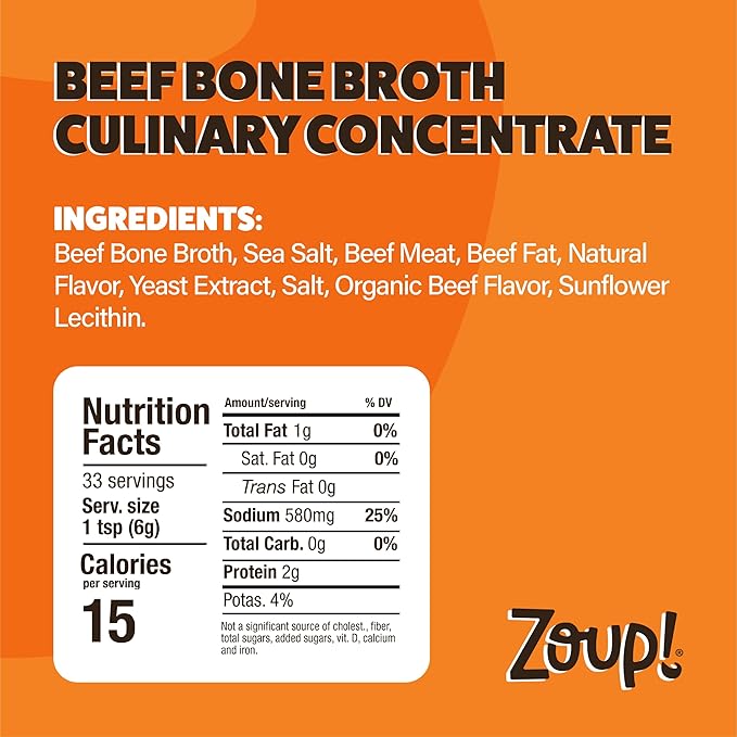 Zoup! Good, Really Good Beef Bone Broth Culinary Concentrate, 2 Pack, 7 Oz Each