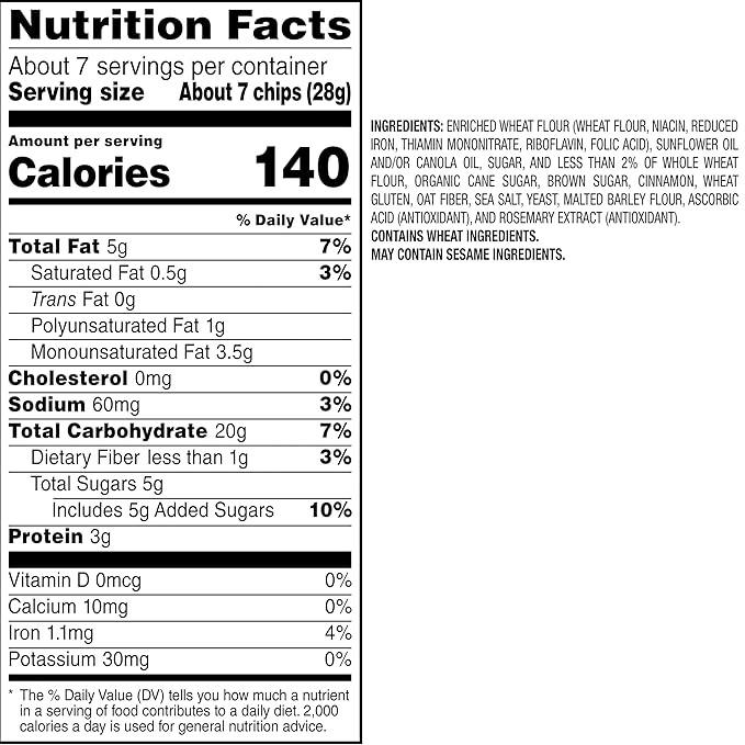 Stacy's Cinnamon Sugar Flavored Pita Chips, 7.33 Ounce