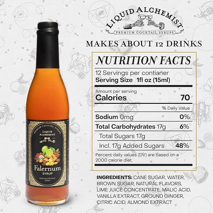 Liquid Alchemist Falernum Syrup for Cocktails - Real Ingredients Make our Falernum Cocktail Syrup a