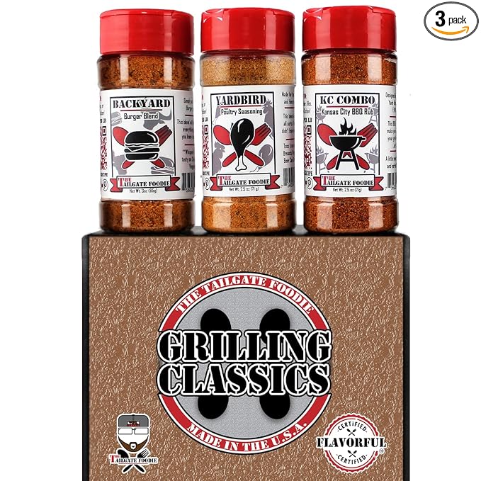 THE TAILGATE FOODIE Rare Pitmaster Gourmet Seasonings | 4 pc Grill Essentials Gift Set | 3 Secret
