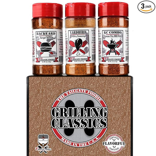 THE TAILGATE FOODIE Rare Pitmaster Gourmet Seasonings | 4 pc Grill Essentials Gift Set | 3 Secret
