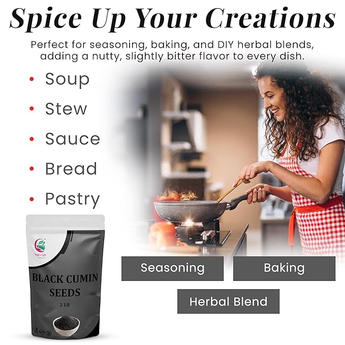 Black Cumin Seeds 2 LB, Nigella Sativa, 100% Pure & Natural, Premium Quality Kalonji Seeds, Perfect