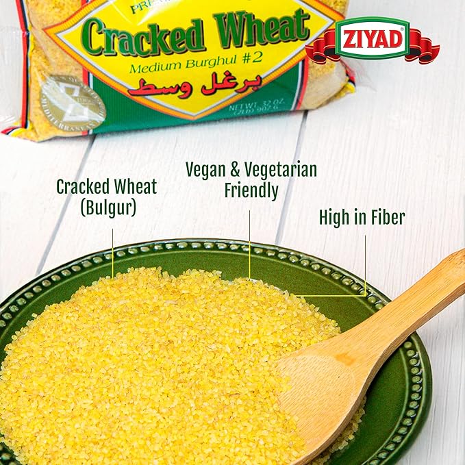 Ziyad Cracked Wheat Number 2 Medium Bulgur, Bread Filler Perfect for Bread Crumbs, Oats, Tabouli