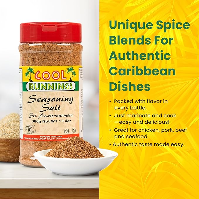 Cool Runnings Seasoning Salt 380g - Perfect for Enhancing Meats, Fries, Vegetables, and Snacks such