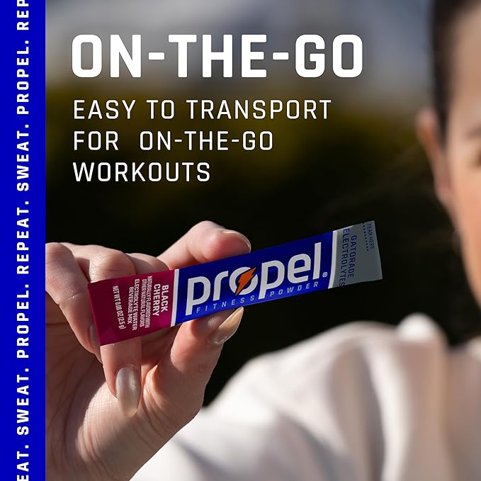 Propel Electrolyte Enhanced Water Drink Mix Powder Packets, Black Cherry, Zero Calorie & Zero Sugar