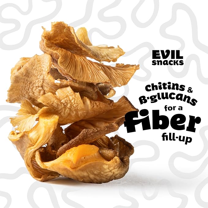 EVIL SNACKS Crunchy Mushroom Chips - Original, Non-GMO Project Verified, Plant-Based, Vegan