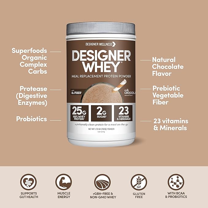 Designer Wellness, Designer Whey Protein Meal Replacement Powder, Organic Superfood Complex Carbs