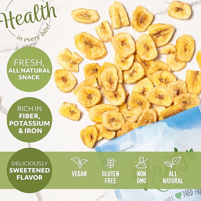 NUTS U.S. - Banana Chips | Dried and Sweetened | All Natural | Vegetarian | Non GMO and Gluten Free