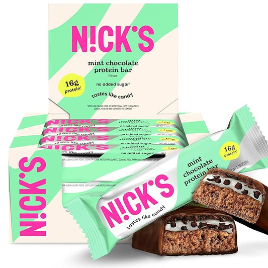 Nick?™s Mint Chocolate Protein Bars ??12-Count Box | High Protein, Low Calories, Low Carbs, Keto
