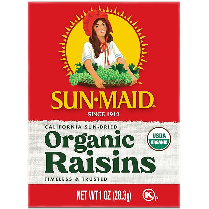 Sun-Maid Organic California Sun-Dried Raisins - (72 Pack) 1 oz Snack-Size Box - Dried Fruit Snack