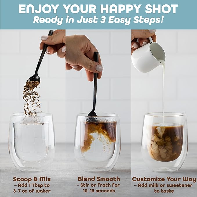 Wakers HAPPY Coffee supports energy, focus, anti-aging, and metabolism. Made in the USA with