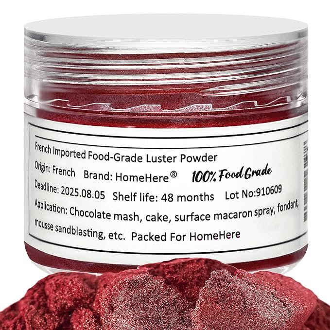 HomeHere Edible Luster Dust Food-Grade Glimmer Powder Glitter for Cake Decorating 7g, Edible