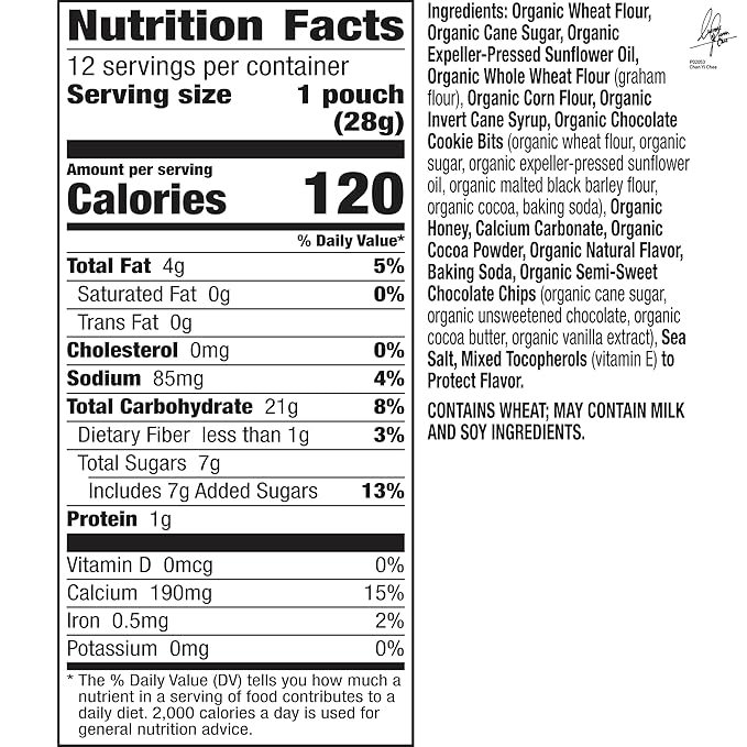 Annie's Organic Friends Bunny Grahams, Chocolate Chip, Chocolate, and Honey Baked Graham Snacks, 12