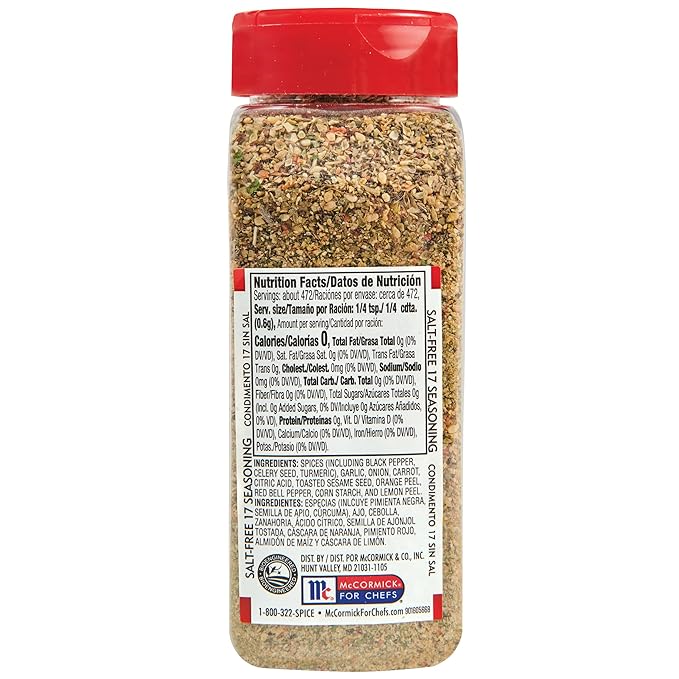 Lawry's Salt Free 17 Seasoning, 10 oz - One 10 Ounce Container of 17 Seasoning Spice Blend