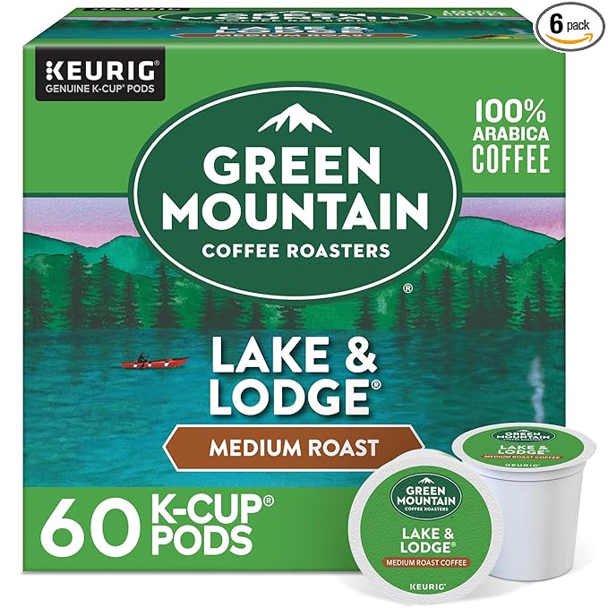 Green Mountain Coffee Roasters Lake and Lodge Blend Keurig Single-Serve K-Cup pods, Dark Roast