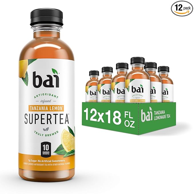 Bai Iced Tea, Tanzania Lemon, Antioxidant Infused Supertea, Crafted with Real Tea (Black Tea, White