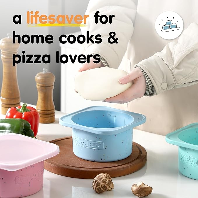 1000ml PLUS Pizza Sourdough Proofing Containers with Air-tight Lids for DIY family Artisan